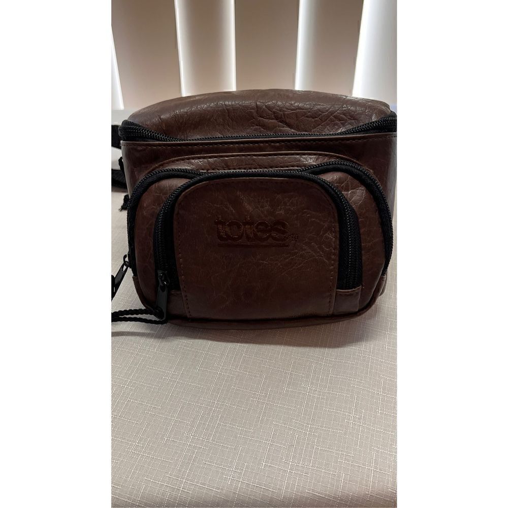 Totes Leather Adjustable Strap Multi-Pocket Brown Fanny Pack Gear Waist Bag